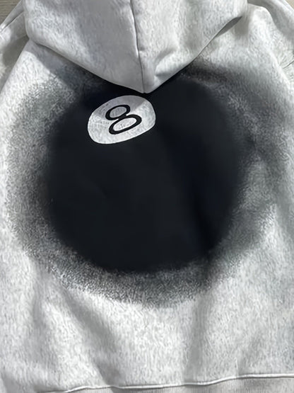 8 ball Fade Grey Hoodie