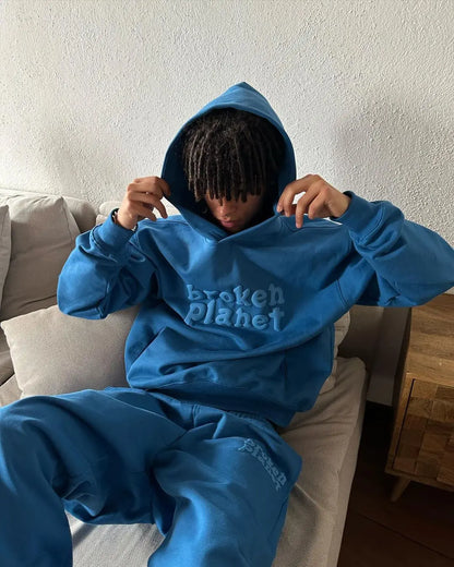 3D Puff Print Plantet Graphic Heavy Weight Hoodies